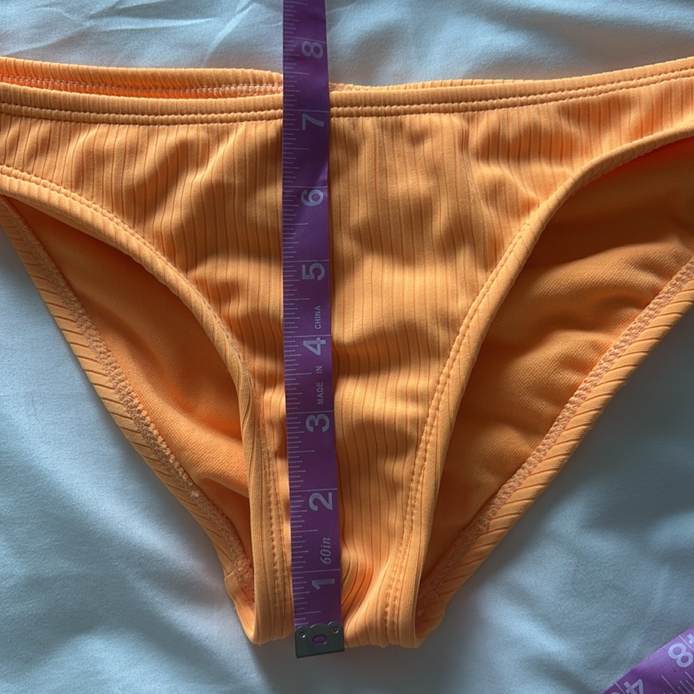 Bright Orange Ribbed Bikini Set - Picture 11 of 13